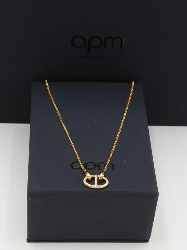 سلسال اي بي ام ناعم زركون لوقو APM سلسال APM ذهبي