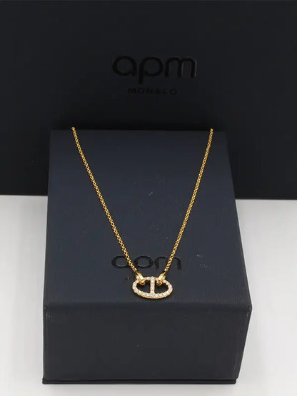 سلسال اي بي ام ناعم زركون لوقو APM سلسال APM ذهبي