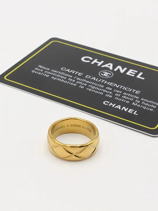 دبلة خاتم شانيل لوقو وسط خواتم chanel ذهبي 7