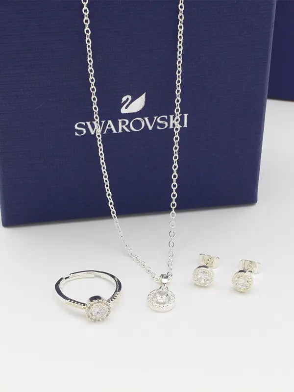 طقم سواروفسكي ابيض اطقم Swarovski