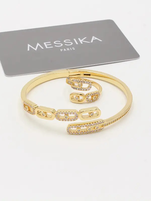 اسواره وخاتم ميسيكا زركون 784 اسواره messika ذهبي