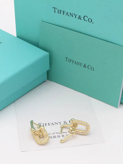 حلق تيفاني زركون قولد وسط حلق tiffany