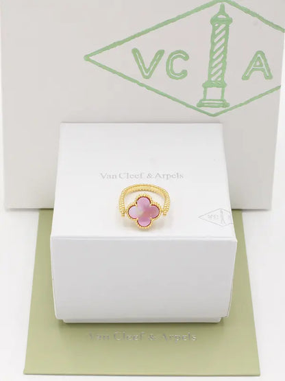 خاتم فان كليف الجديد متحرك وجهين لوقو خواتم van cleef بينك ذهبي 7