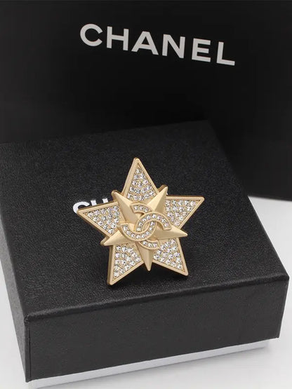 بروش شانيل ستار زركون انتيك بروش chanel
