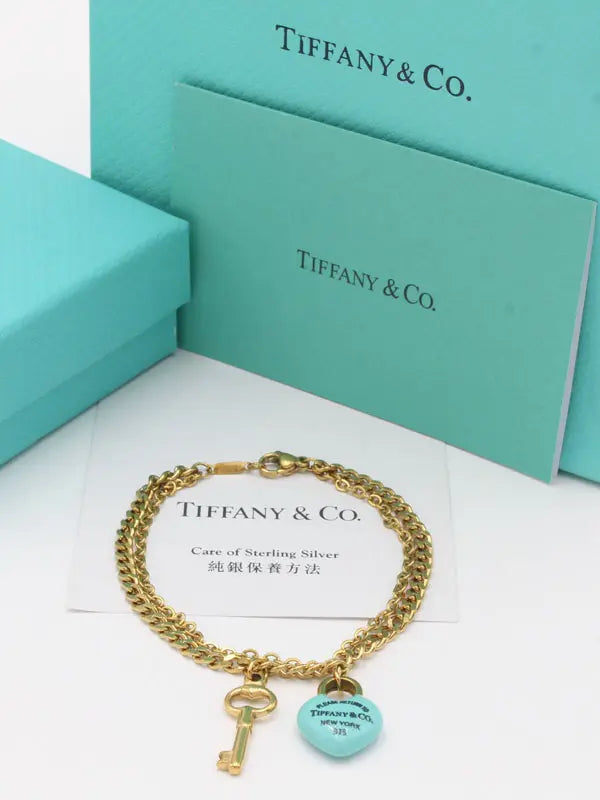 اسوارة تيفاني ميتال بلو هارت اند كي اسواره tiffany