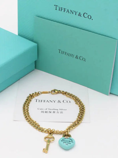 اسوارة تيفاني ميتال بلو هارت اند كي اسواره tiffany