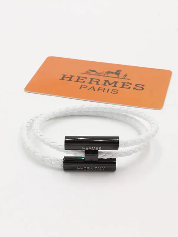 اسواره هيرمز لوقو نيو ليذر رجالي اسواره HERMES ابيض اسود رجالي 19
