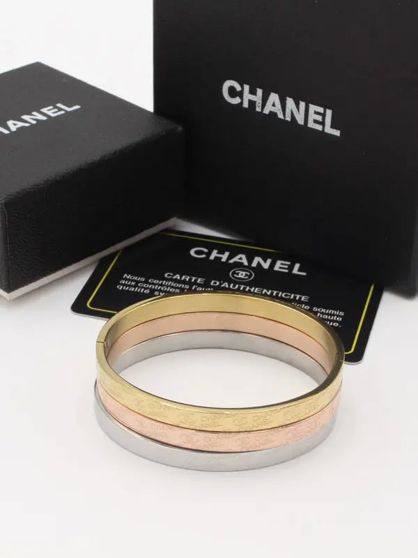 اساور شانيل ثلاثيه ميني لوقو اسواره chanel