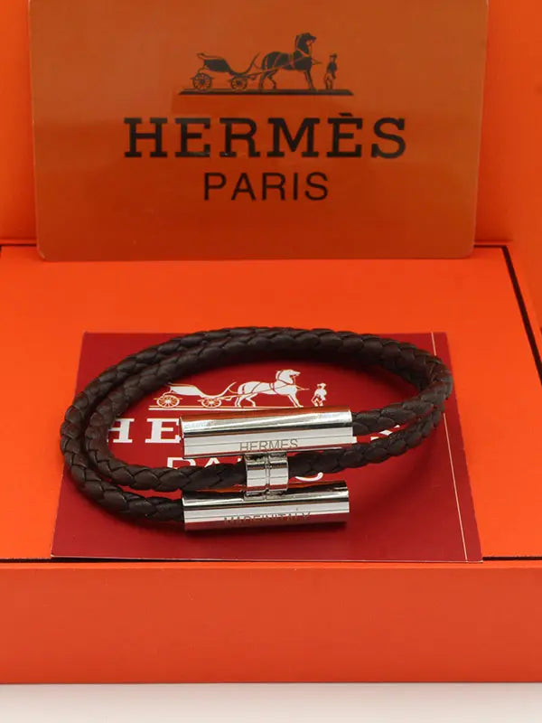 اسواره هيرمز لوقو نيو ليذر نسائي اسواره HERMES بني فضي نسائي 17