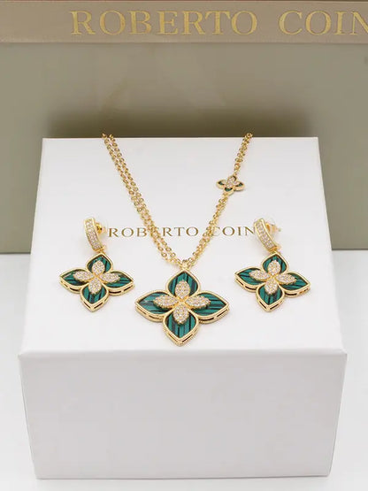 طقم روبرتو كوين 22690 اطقم roberto coin اخضر ذهبي