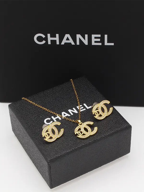 طقم شانيل زركون الجديد اطقم chanel ذهبي