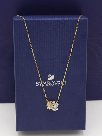 سلسال سواروفسكي الجديد صغير لوقو سلسال Swarovski ذهبي