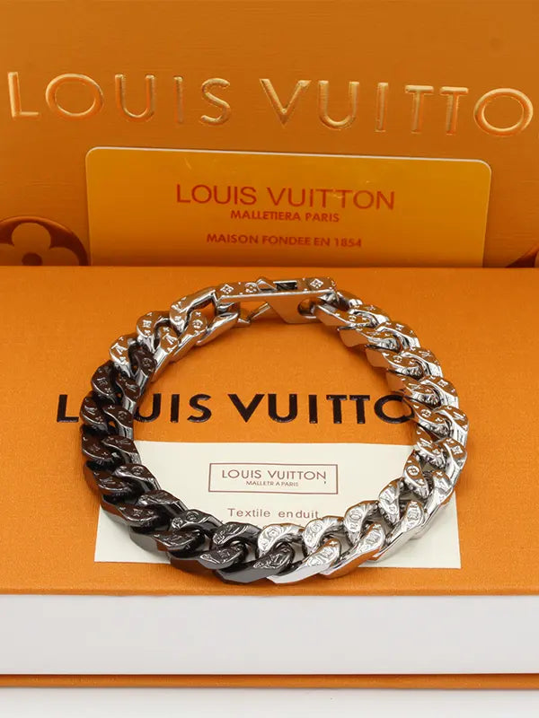 اساور لويس فيتون رجالي هاي سلفر اند بلاك مقاس 21 اسواره louis vuitton