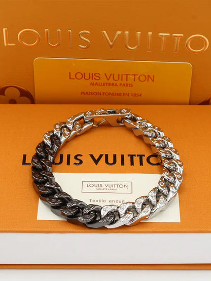 اساور لويس فيتون رجالي هاي سلفر اند بلاك مقاس 21 اسواره louis vuitton