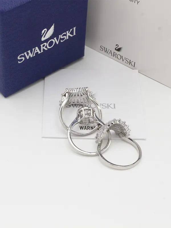 خاتم سواروفسكي الهبه فضي زركون خواتم Swarovski