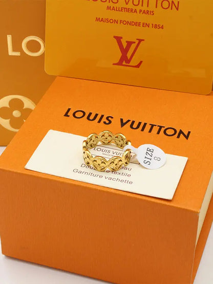 خاتم لويس فيتون براون لوقو قولد خواتم louis vuitton