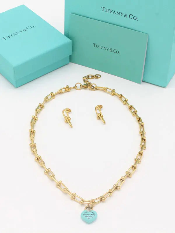 طقم تيفاني بلو هارت بيق شاين اطقم tiffany ذهبي