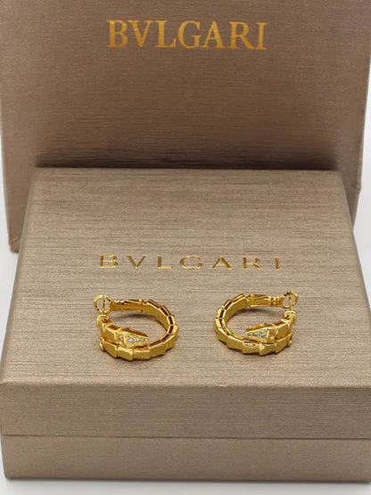 حلق بولغاري الجديد سنيك هاف ستون حلق bvlgari ذهبي