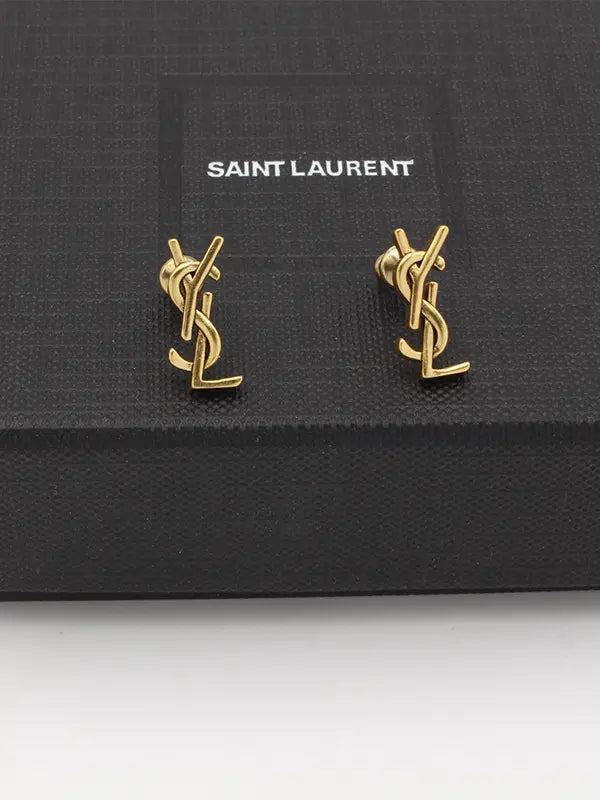 حلق ايف سان لوران برونزى صغير حلق ysl