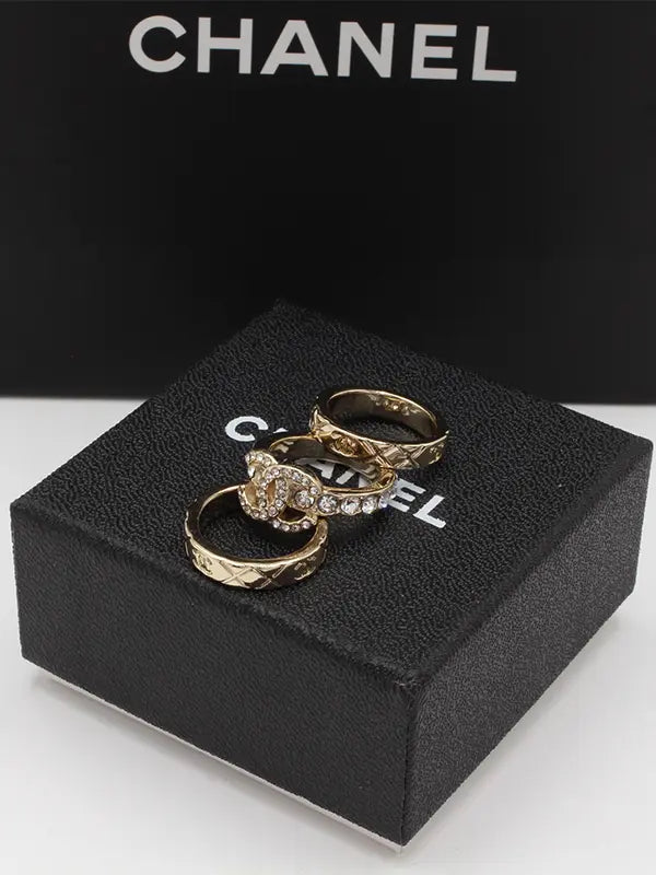 خاتم شانيل 3 قطع خواتم chanel
