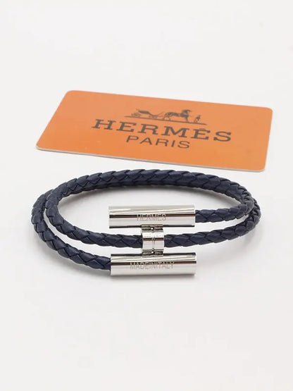 اسواره هيرمز لوقو نيو ليذر رجالي اسواره HERMES كحلي فضي رجالي 19