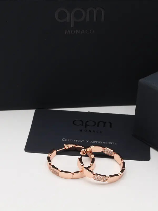 حلق اي بي ام الجديد هاف زركون وسط لوقو حلق APM روز قولد