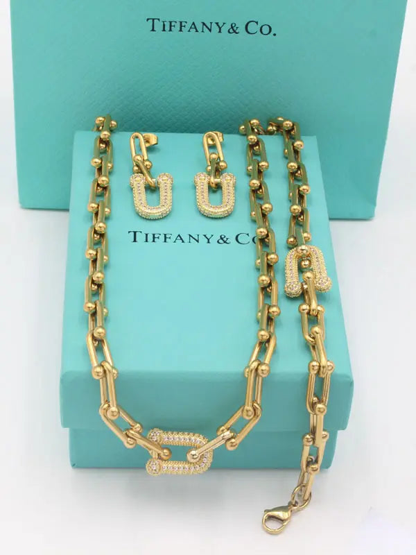 طقم تيفاني الجديد زركون 3 قطع اطقم tiffany