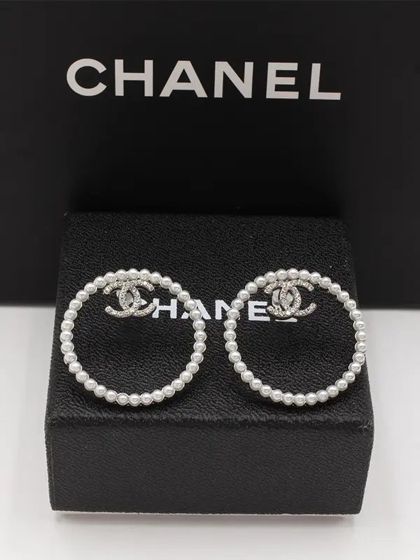 حلق شانيل 579 حلق chanel فضي