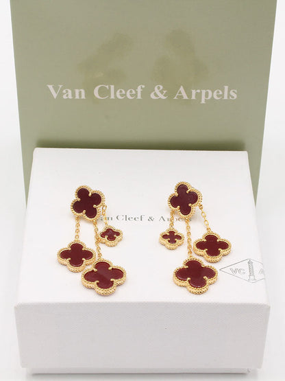 حلق فان كليف 4 وردات وسط حلق van cleef
