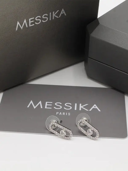 حلق ميسيكا زركون وسط حلق messika فضي