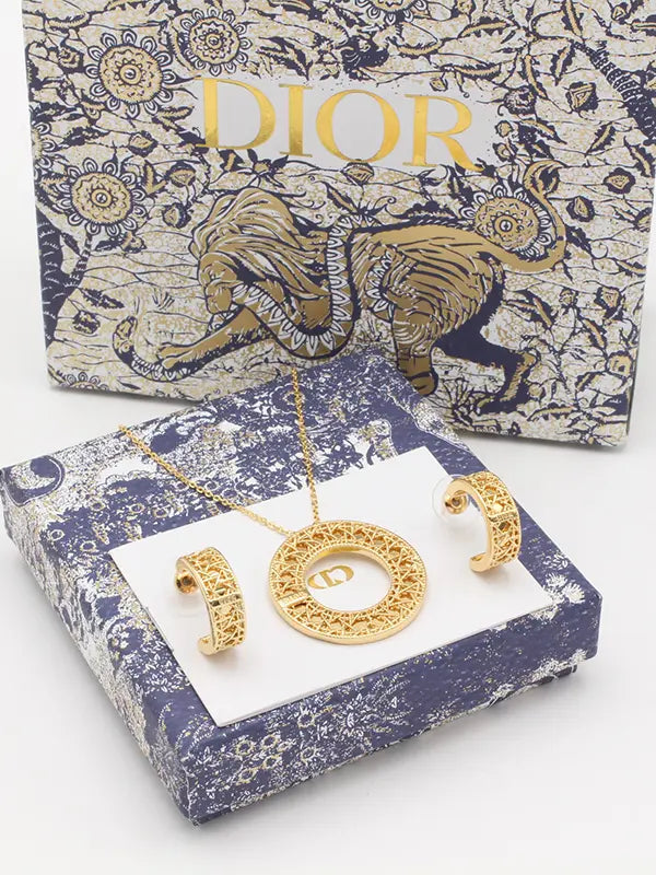 طقم ديور ميتال مدور ذهبي اطقم dior