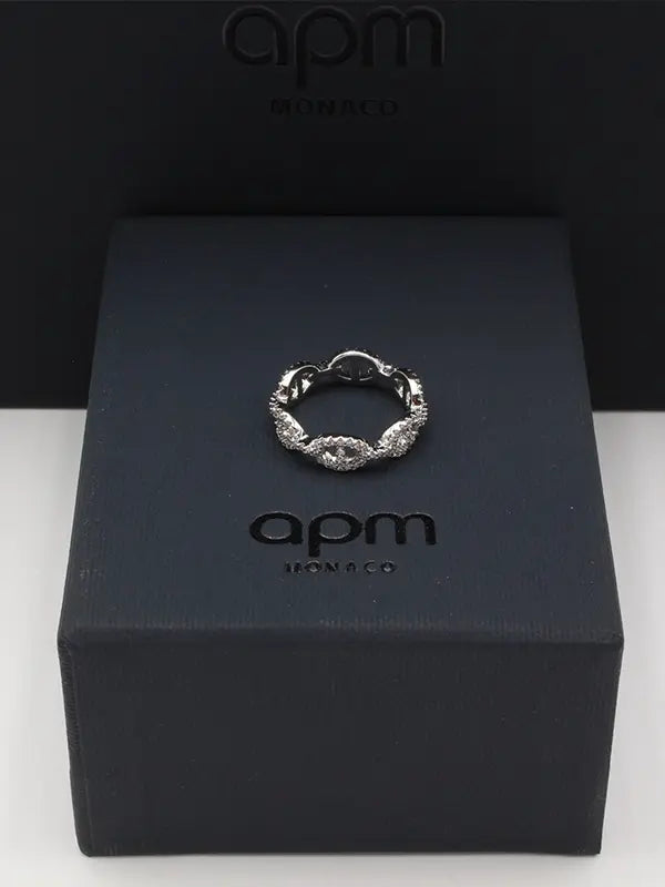 خاتم اي بي ام زركون لوقو ناعم