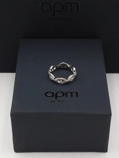 خاتم اي بي ام زركون لوقو ناعم