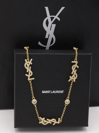 سلسال ايف سان لوران لولو كبير لوقو سلسال ysl ذهبي