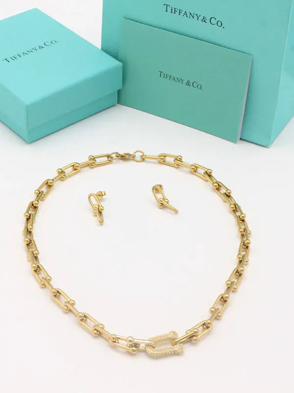 طقم تيفاني زركون 2 قطع اطقم tiffany ذهبي