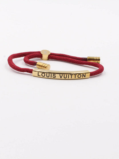 اسواره لويس فيتون ليذر لوقو SLIM اسواره louis vuitton عنابي ذهبي