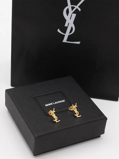حلق ايف سان لوران صغير ميتال حلق ysl