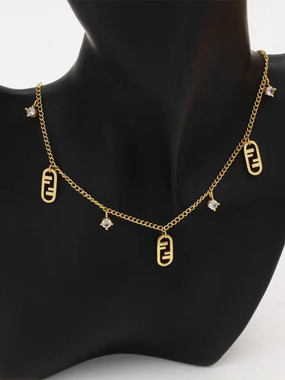 تشوكر فندي ميتال اند ستونز لوقو سلسال fendi