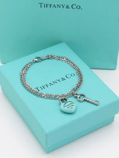 اسوارة تيفاني ميتال بلو هارت اند كي اسواره tiffany