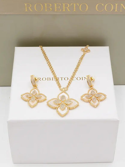 طقم روبرتو كوين 22690 اطقم roberto coin ابيض ذهبي