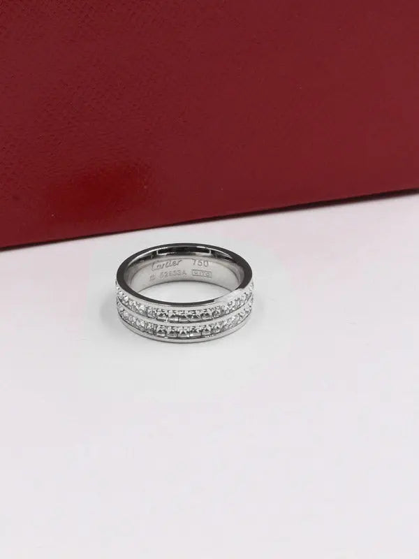 دبلة كارتير كريستال عريضه خواتم CARTIER فضي 7