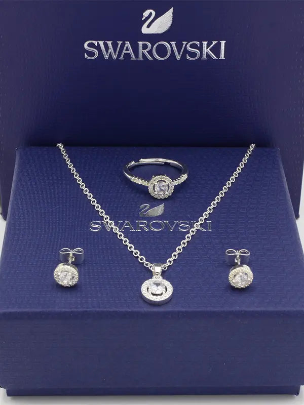 طقم سواروفسكي ابيض اطقم Swarovski
