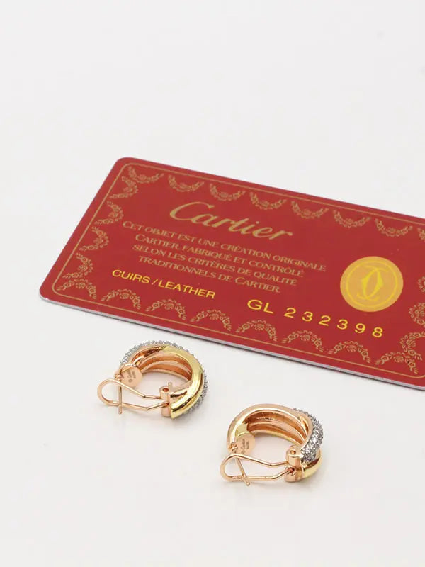 حلق كارتير لوقو ماستر زركون متشابك حلق CARTIER