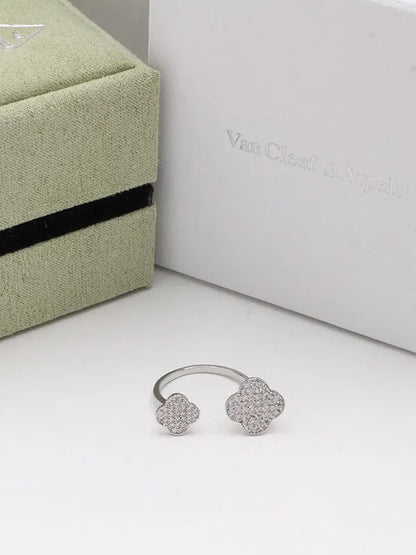 خاتم فان كليف وردتين زركون خواتم van cleef