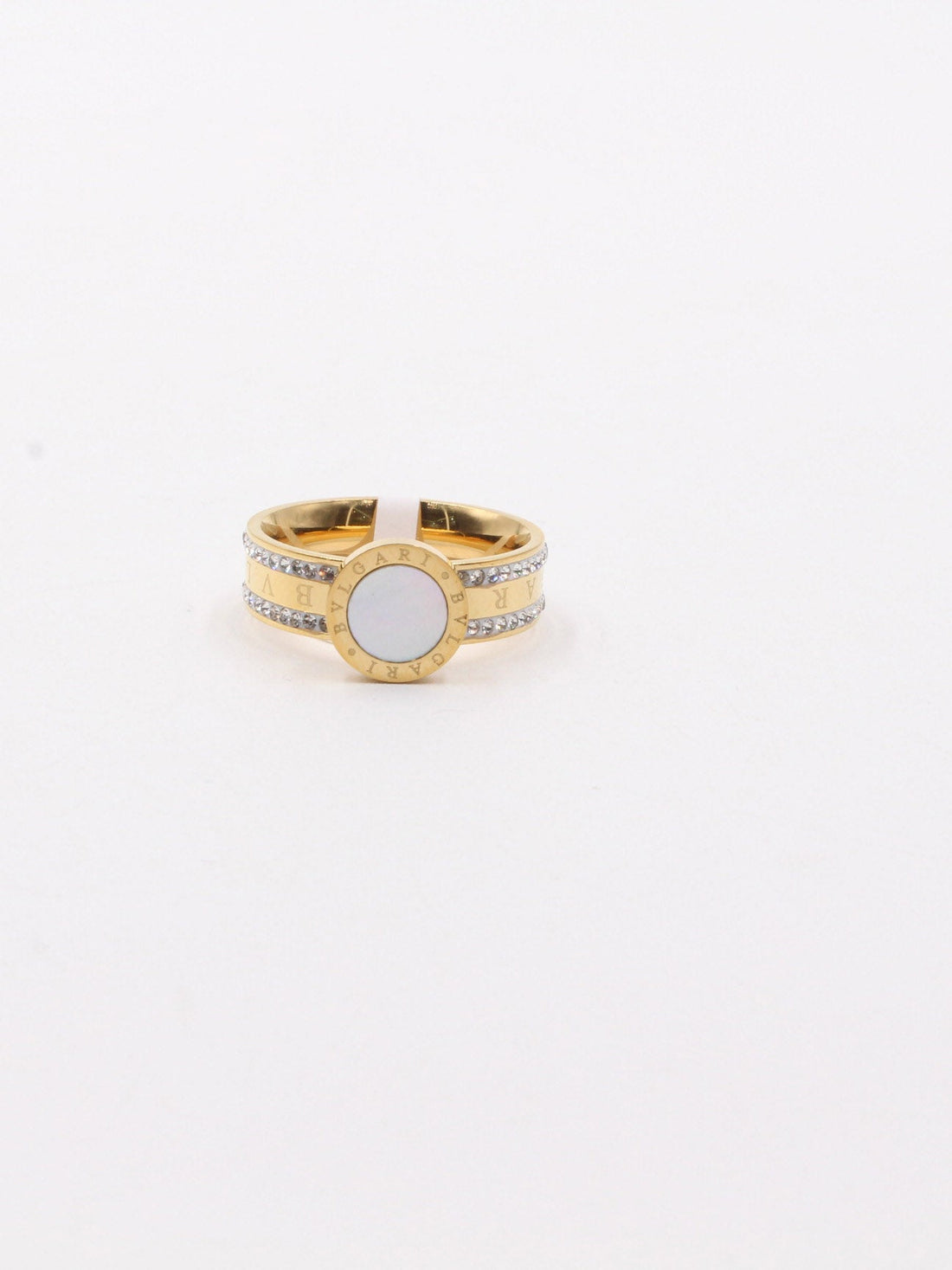 خاتم بولغاري كريستال شيل خواتم bvlgari ابيض ذهبي 6