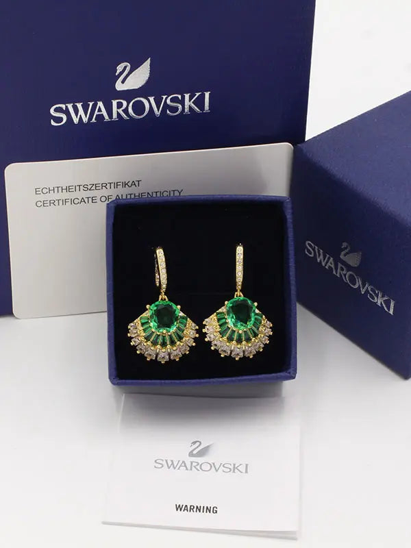 حلق سواروفسكي زركون نيو بلو ماستر حلق Swarovski اخضر