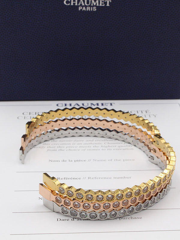 اساور شومية 3 قطع ملونه زركون اسواره chaumet