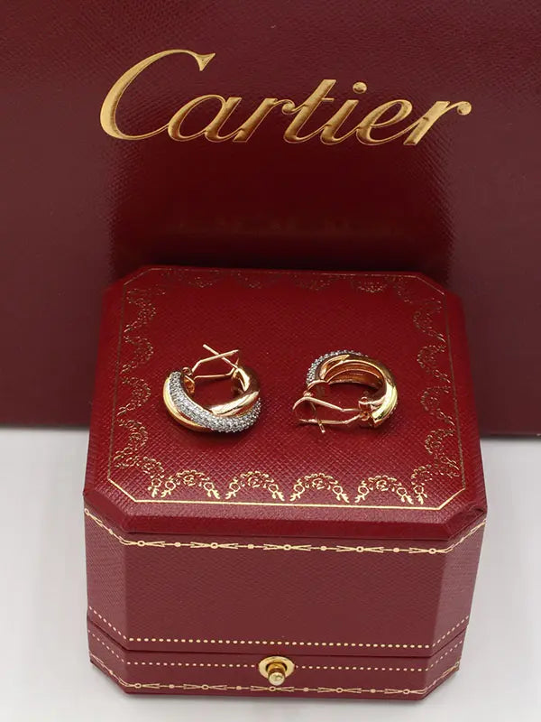 حلق كارتير لوقو ماستر زركون متشابك حلق CARTIER