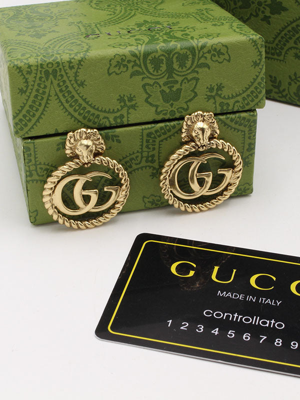 حلق قوتشي انتيك مدور كبير حلق gucci