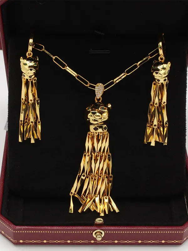 طقم كارتير الجديد فيس تايقر جنزير اطقم CARTIER ذهبي